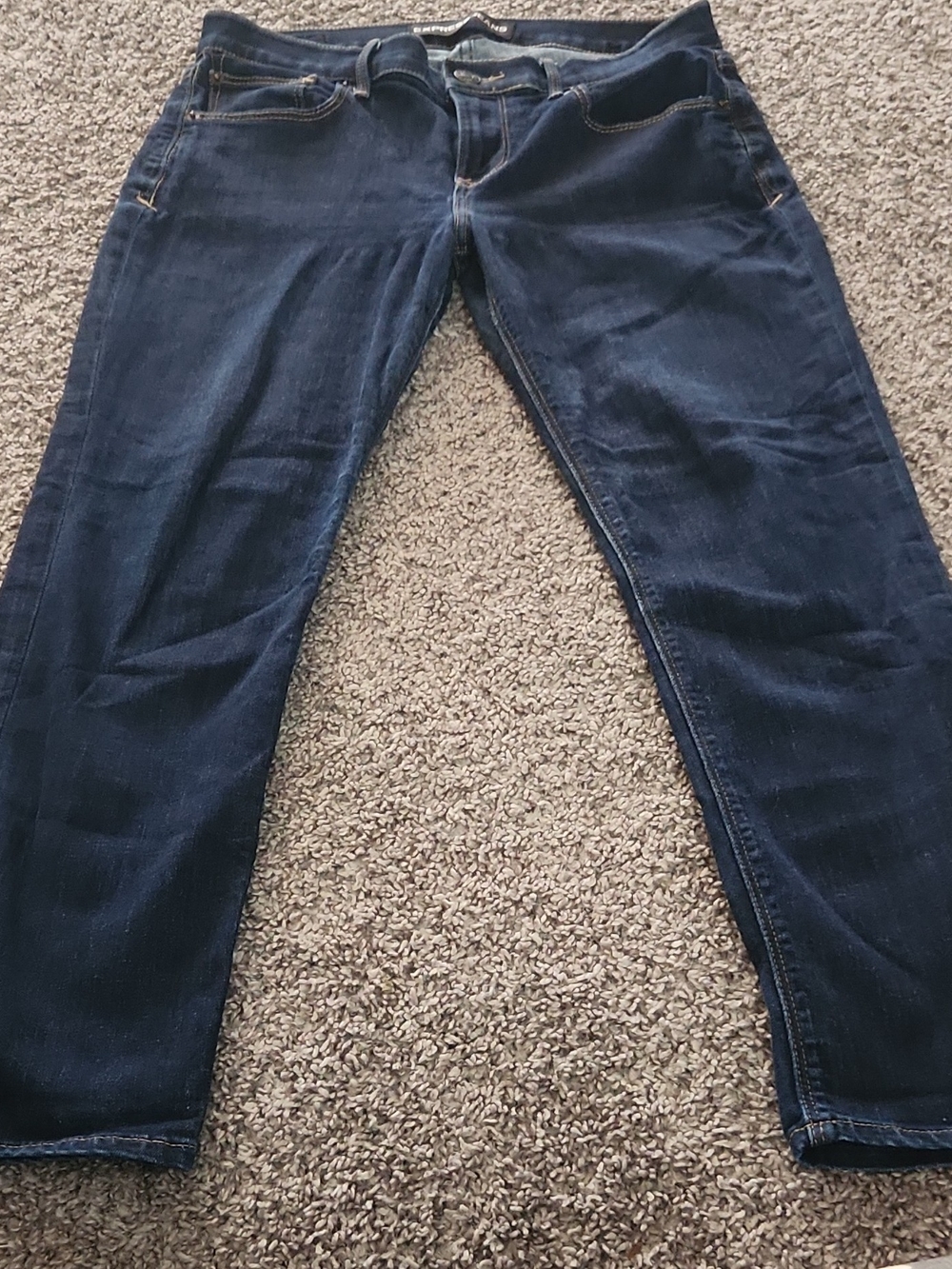 Express Men's Dark Indigo Slim Straight Jeans